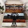 thumbnail image 2 of Feelyou Western Lake House Full Size Sheets, Vintage Countryside Bed Sheets, 4pcs, 2 of 7