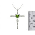 thumbnail image 4 of RYLOS Matching Jewelry Sterling Silver Claddagh Ring & Cross Necklace. Heart Gemstone & Diamonds, 6MM Peridot August Birthstone; Friendship Size 5, 4 of 9