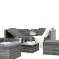 thumbnail image 6 of Patio Furniture, 5 Pieces Conversation Sets Outdoor Wicker Rattan Set with Soft Cushion and Coffee Table, Outdoor Wicker Seasonal Furniture for Balcony, Porch, Backyard, Deck, Garden, 6 of 8