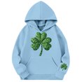 thumbnail image 3 of WOYY Toddler Girls St. Patrick's Day Hoodie Clover Print Hooded Sweatshirt, Sizes 3-4T, 3 of 3