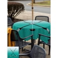 thumbnail image 6 of Square Outdoor Tablecloth with Umbrella Hole Teal Green Outside Table Cloth Waterproof Patio Table Cover Gradient Simple Ice Hockey Sport Game Zipper Tablecloths for Picnic Party Camping 60x60 Inch, 6 of 8