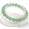 thumbnail image 2 of Natural Matt Frosted Green Aventurine Gemstone 8mm Round Beads Stretch Bracelet 7 Inch Unisex, 2 of 3