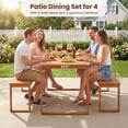 thumbnail image 6 of Costway Outdoor Acacia Wood Dining Table, Rectangular Patio Table with Slatted Tabletop, 6 of 9