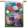 thumbnail image 2 of Briarwood Lane America In Bloom Patriotic House Flag, 2 of 4
