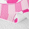 thumbnail image 5 of Homewish Pink Stripe Soccer Ball Pattern Twin Quilt Set, Cute Sport Twin Coverlet Set for Girls and Boys, 2pcs, 1 Comforter and 1 Pillowcase, 5 of 7