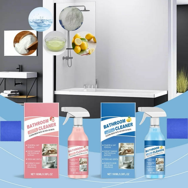 Descalcificador de Bañera de 100 Ml | Limpiador Multifuncional | Elimina La Cal Del Cristal | Aroma Fresco a Melocotón Oolong y Limón | Ingredientes Potentes y Suaves | Apto para Baños Domésticos y P