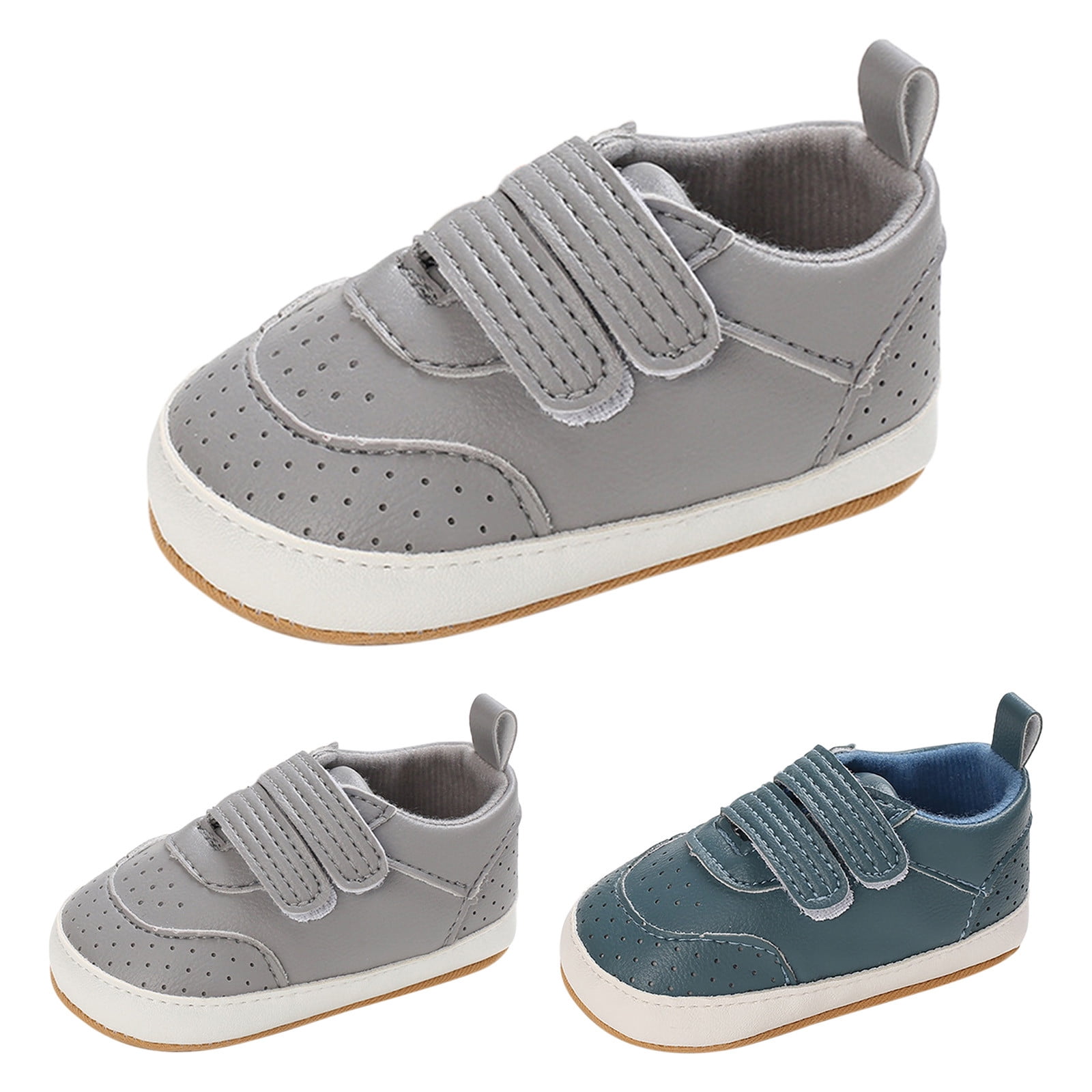 B91xZ Toddler Sneakers Boys Girls Comfortable Slip On Shoes Infant First Walking Shoes Gray 5 Walmart