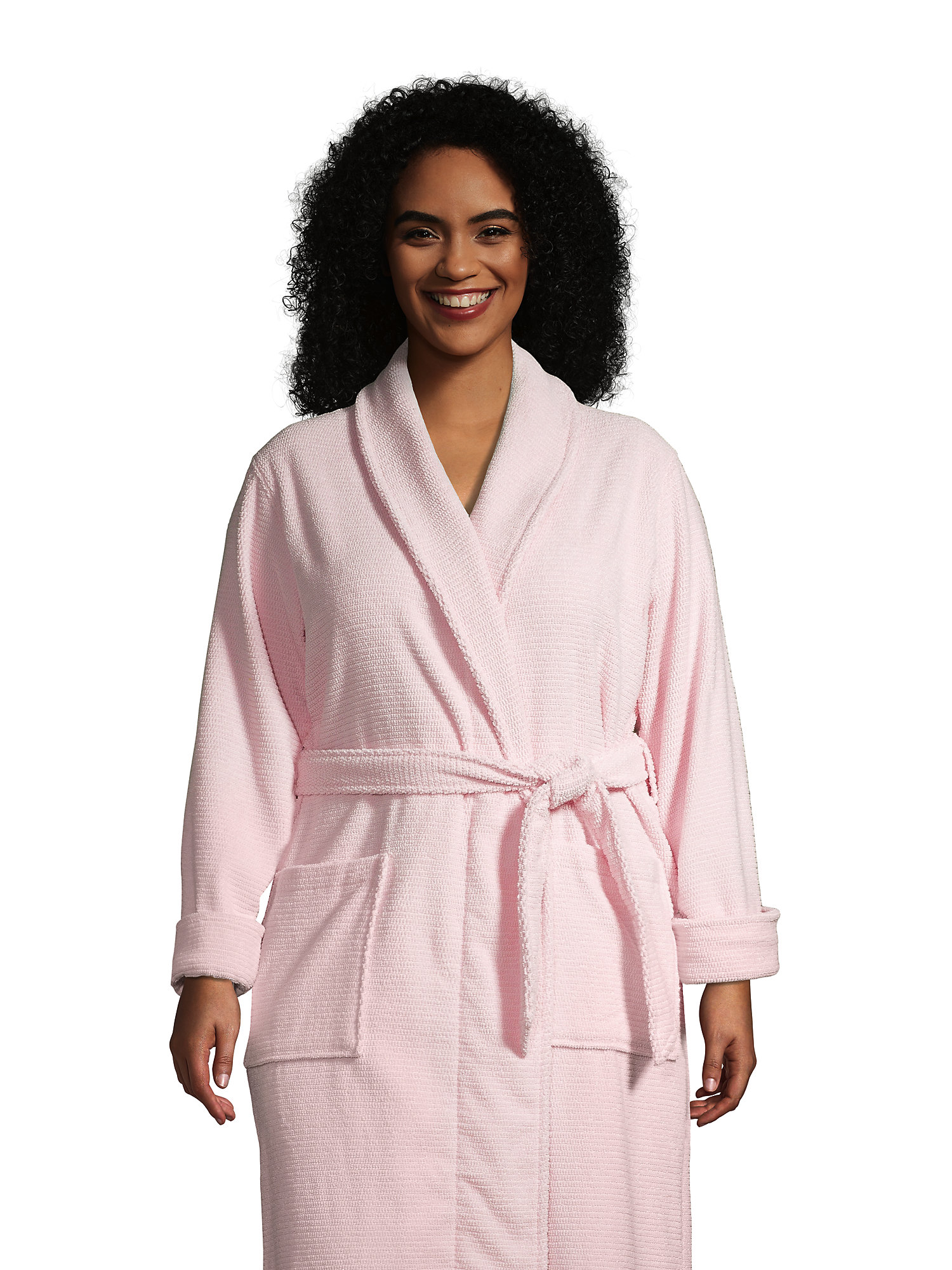 Lands' End Women's Plus Size Cotton Terry Long Spa Bath Robe