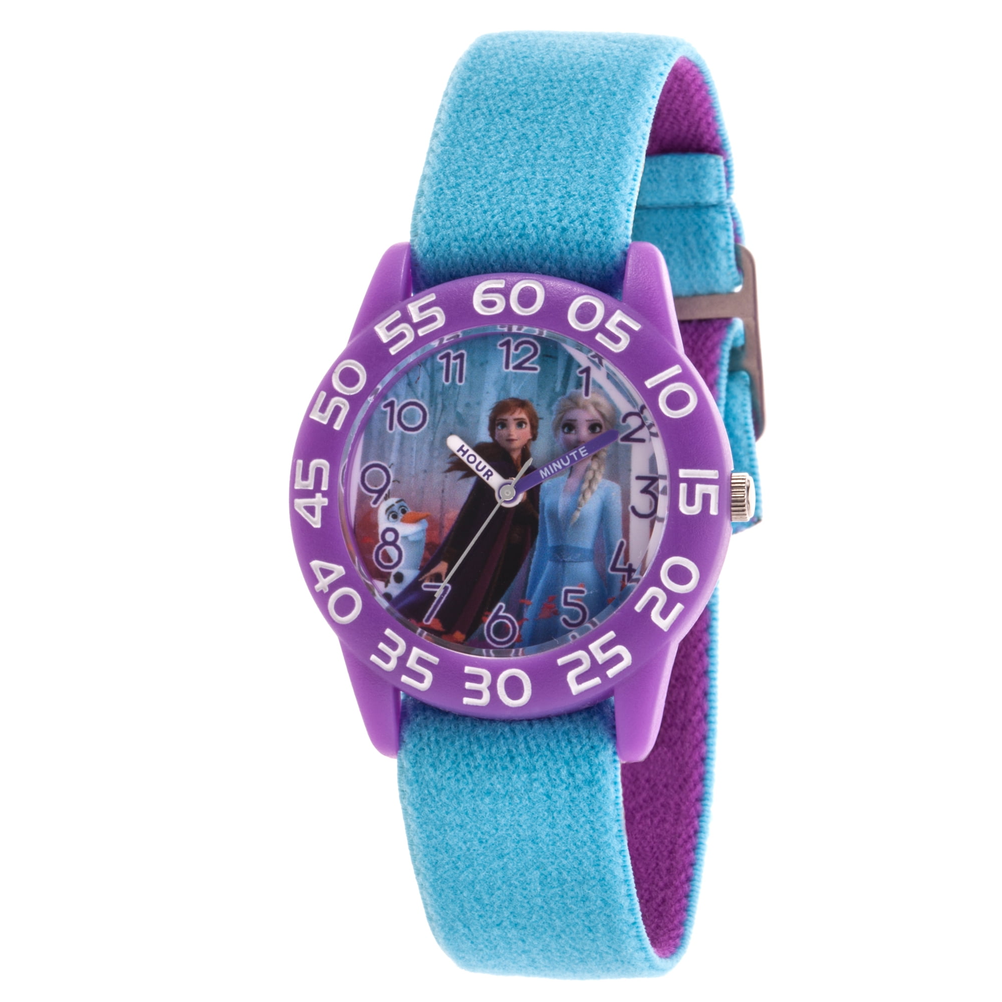 Disney Frozen 2 Elsa,Anna Girls' Purple Plastic Watch, 1-Pack