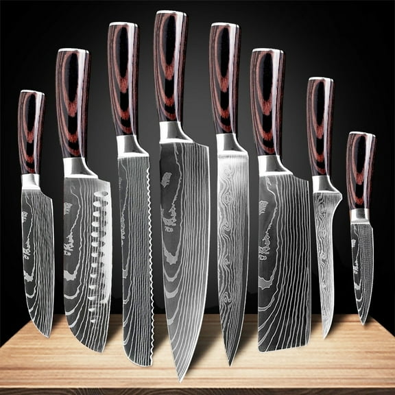 MDHAND Knife Sets for Kitchen Home, 8-Piece Forged Cutlery Knife,High Carbon Stainless Steel (gift box version)