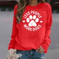 thumbnail image 2 of IROINID Vêtements d'Hiver Réduits pour Femmes Chandail à Capuche T-shirt Imprimé Manches Longues Blouse Col Rond Hauts de Détente Chandail en Molleton, Rouge, 2 of 4