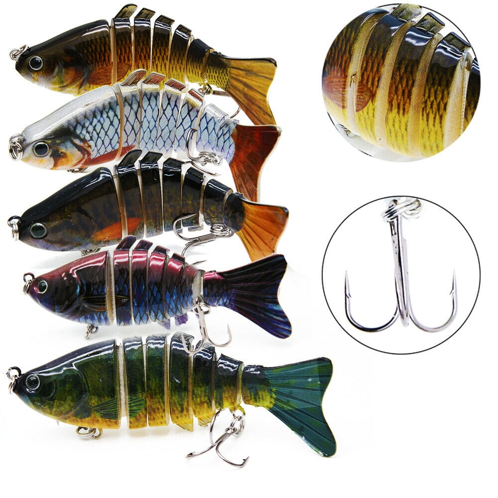 Lot 5pcs Popper Fishing Lures Bass Crankbait Top Water Rattles 9cm for sale online 