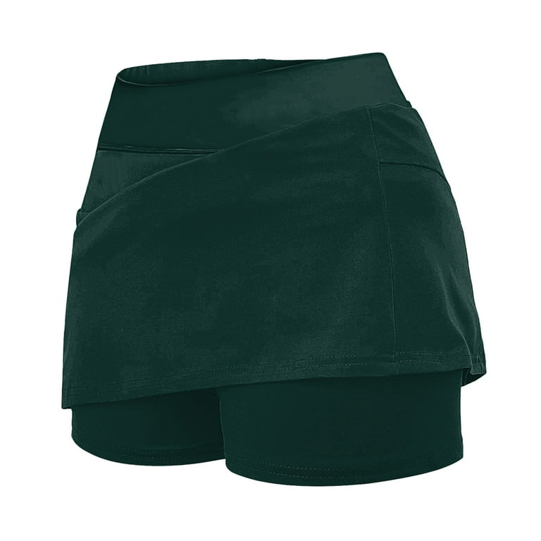 Jkety Basic Stretchy Solid Flared Casual Mini Pleated Skater Skirt