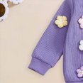 thumbnail image 4 of TOWED22 Newborn Toddler Infant Girl Clothes Fall Winter 2 Piece Outfits Long Sleeve Soft Sweatshirt + Elastic Waist Pants Set(Purple,6-12 M), 4 of 8