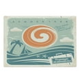 thumbnail image 1 of Vintage Boat Cutting Board, Retro Pop Art Summer Vacation Waves Palms Tropical Destinations, Decorative Tempered Glass Cutting and Serving Board, Large Size, Mint Teal and Orange, by Ambesonne, 1 of 1