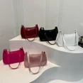 thumbnail image 5 of Bolsos de mano de charol para mujer, sencillos, lisos, con solapa, para el hombro, versátiles, informales, para el día a día, de poliuretano, para llevar debajo de las axilas., 5 of 5