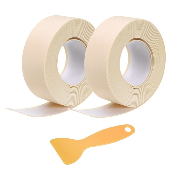 2 Rollos de Cinta de Sellado, 0.9" x 10.5Ft Cinta de PVC, Beige