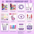 thumbnail image 2 of Kit de maquillaje Kuovei, 99 unidades, para niñas, con espejo, cintas para el pelo y uñas, 2 of 7