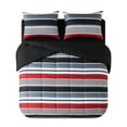 thumbnail image 6 of Mainstays 7-Piece Reversible Bed in a Bag Comforter Set with Sheets, Red and Black Stripe, Queen, 6 of 13