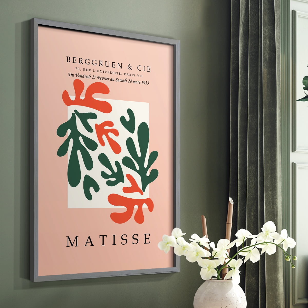Matisse CCCXXX in Gray Solid Wood 22 x 28 Framed Print