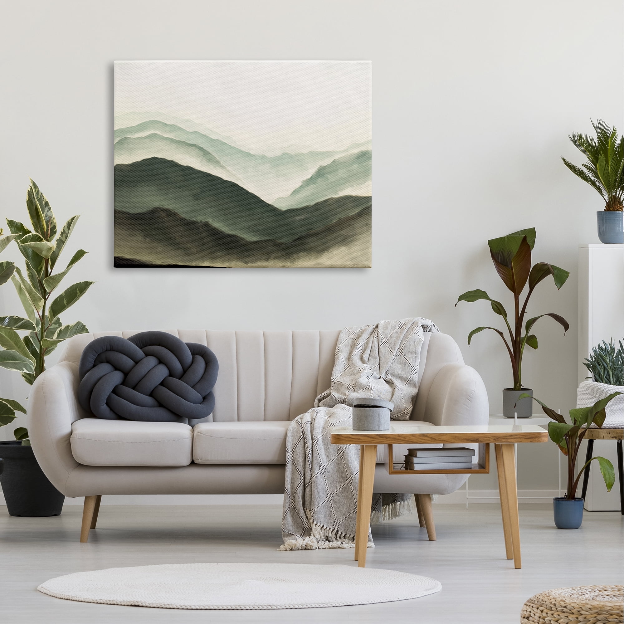 Stupell Industries Misty Mountain Range Atmospheric Landscape Watercolor Painting,48 x 36, Design by JJ Design House LLC