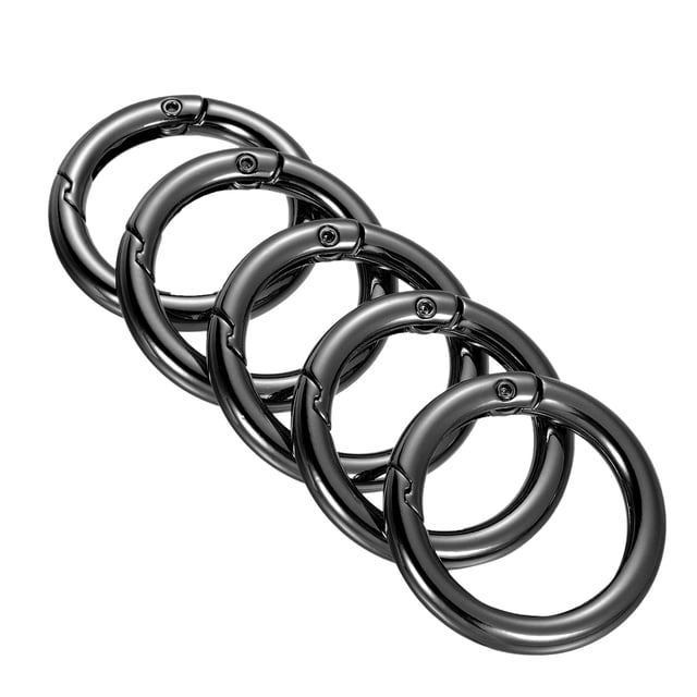 Unique Bargains Boucle à Ressort Ronde en Alliage de Zinc 35x25x5mm, Noir 5 Pack