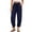 Dark Blue, variant on VBVC Women's Drawstring Harem Pants,Adjustable Hem Jogger Trousers For Women,Ladies Cotton-Linen Loungewear Pants with Pockets,Black,S-2XL