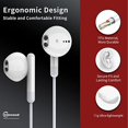 thumbnail image 2 of Kimwood Auriculares con cable con micrófono, auriculares intrauditivos con cable, estéreo de alta fidelidad, graves potentes y audio nítido, compatibles con iPhone, iPad, Android, computadora, la mayo, 2 of 5