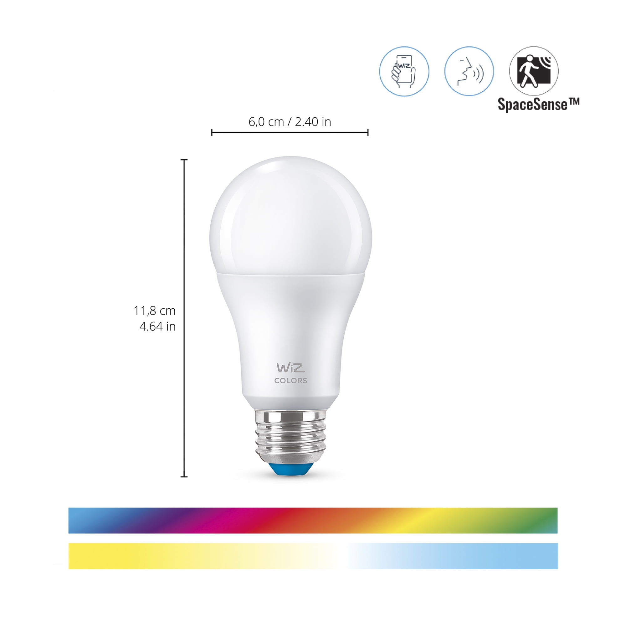 WiZ Connected LED 100-Watt A21 General Purpose Light Bulb, Frosted, Tunable White, Dimmable, E26 Medium Base (6-Pack)