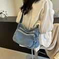 thumbnail image 3 of Denim Purses for Women,Canvas Crossbody Bag Purses Men Shoulder Bag Tote Bag with Pockets Handbags Casual Lightweight, 3 of 9