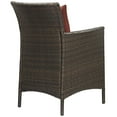 thumbnail image 3 of Modway Conduit Outdoor Patio Wicker Rattan Dining Armchair Set of 4 in Brown Currant, 3 of 3
