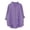 Purple, variant on KyCheLot Cotton Linen Shirts for Women V Neck Summer 3/4 Length Sleeve Solid Color Tops Trendy Ruffle Trim Shirts