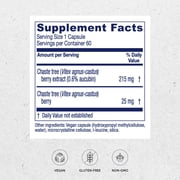Vitanica Chaste Tree Berry, Vitex Extract Plus, Vegan, 60 Capsules