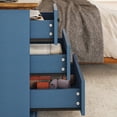 thumbnail image 3 of FIAKOA Farmhouse Night Stand set of 2 with Charging Station, Rustic Bed Side Table w/ 3 Drawers for Livingroom, Blue, 3 of 9