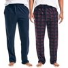 Nautica Soft Fleece Pajama Pants Set for Men - 2 Pack (Ship Wreck Burgundy, Small)