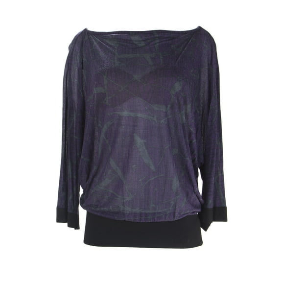 ANALILI Women's Boat Neck Dolman Sleeve Top Small Amethyst Heather