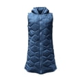 thumbnail image 3 of KICILVS Women's Long Puffer Vest Sleeveless Quilted Hooded Jacket with Pockets Winter Warm Long Zip Up Outerwear Coat, 3 of 8