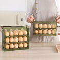 thumbnail image 3 of QHUDLV Flippable Egg Fridge Organizer 20/30 Capacity Clear Egg Storage Refrigerator I0, 3 of 9