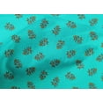 thumbnail image 4 of oneOone Cotton Cambric Turquoise Green Fabric Leaves & Flower Floral Diy Clothing Quilting Fabric Print Fabric By Yards 56 Inches Wide, 4 of 4