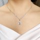 thumbnail image 3 of (Qr) Juego de pendientes y collar de cristal para novia, gargantilla de plata para novia, collares con colgante para mujeres y niñas, 3 of 5