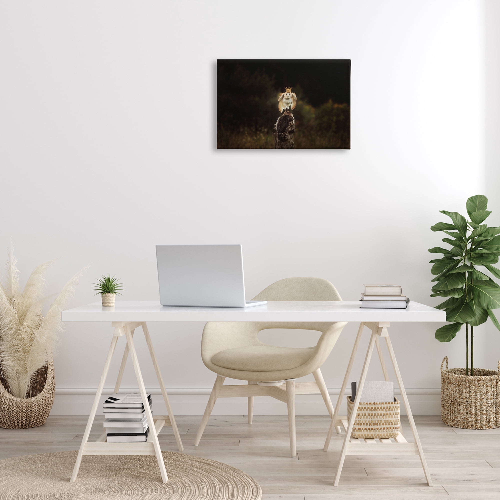 Stupell Industries Crowned Owl Perched Animals & Insects Photography Gallery Wrapped Canvas Art Print Wall Art, 24 x 16