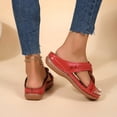 thumbnail image 4 of Pandaie Sandales à Petit Talon Compensé pour Femmes, Habillées, à Plateforme, à Bout Ouvert, Mules Confortables pour la Marche, Décontractées, à Enfiler, Chaussures d'Été, Rouge, 6, 4 of 9
