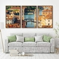 thumbnail image 2 of IDEA4WALL 3 Piece Framed Canvas Wall Art for Living Room, Bedroom Italy City Landscape Canvas Prints for Modern Home Decoration Ready to Hang, 2 of 4
