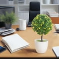 thumbnail image 5 of Artificial Potted Plant Realistic Plastic Flower Bouquet with Decorative Vase for Living Room Table Decor Centerpiece,Low Maintenance Faux Greenery Arrangement for Home Office Desk and Shelves, 5 of 6