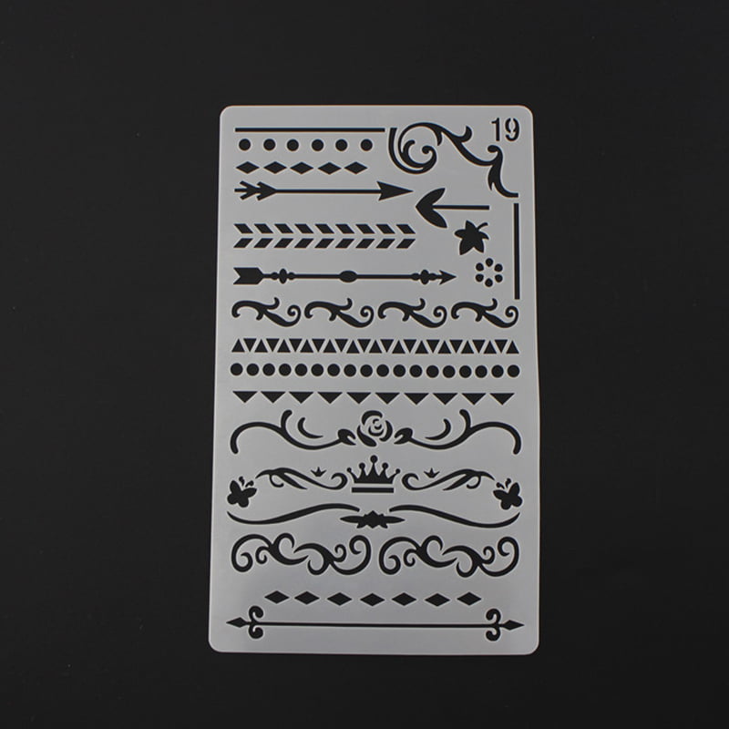 8pcs Plastic Diary Planner Journal Stencil DIY Drawing Template Ruler Set 