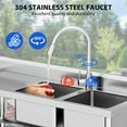 thumbnail image 2 of Yeshouse Stainless Steel Utility Sink with Pull-Down Faucet - Free Standing Double Bowl Commercial Sink for Kitchen, Restaurant, Garage, NSF Certified, 2 of 5