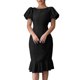 thumbnail image 2 of mfyjkho Vestidos casuales para mujer, Vestido informal de manga corta con cuello en V y color liso para mujer Vestidos de fiesta para mujer l, 2 of 9