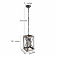 thumbnail image 2 of LNC 1-Light Farmhouse Matte Black and Wood X Square Shape Pendant For Kitchen Island, 2 of 11