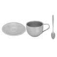 thumbnail image 1 of Kit de taza de café con aislamiento de acero inoxidable con tapete para cuchara Taza de café retro de doble capa para acampar en casa 180 ml, 1 of 10