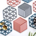 thumbnail image 3 of Silicone Pot Mats Holders Trivets for Hot Dishes, 6.3 5.5 IN Thick Durable Flexible Pads for Kitchen, Non-slip Heat Resistant Holders Trivet Mats Oven Pads Hot Mats for Hot Pots and Pans, 3 of 4